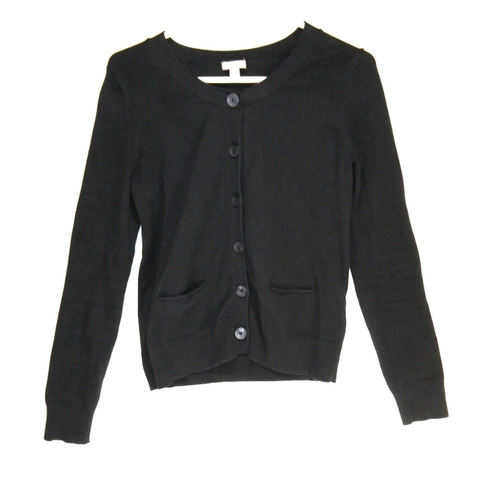 J Jill Black Cardigan Sweater Women Size XS Petite‎ Stretch Cotton